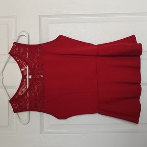 Ambiance Apparel red peplum top size S